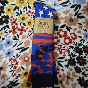 Nordmarkt Blue and Red Camo Ski Socks